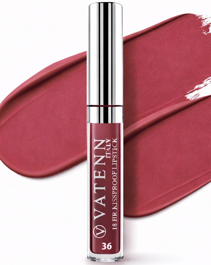 VATENN ITALY 18 Hr Kissproof Lipstick 36 Matte liquid lipstick, Lead-Free ,No Dry Feel, Weightless Feel, Vinyl Ink Kissproof /Lip Lingerie Transfer-Proof, All Day Wear. - Image 1